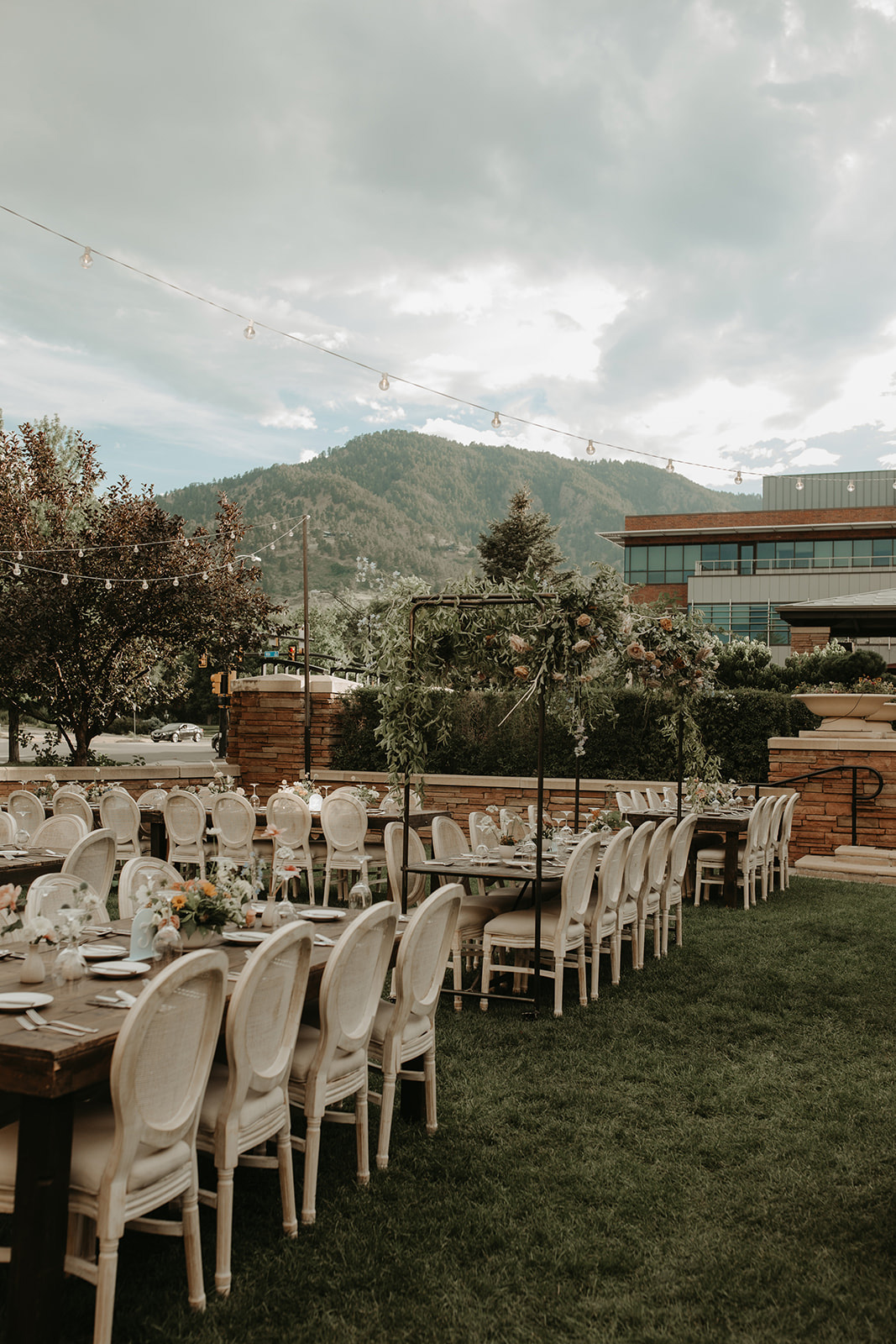wedding venue with the mountain view