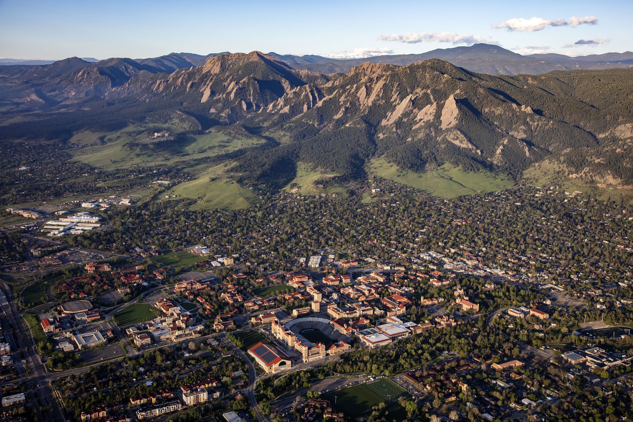 aerial view of boulder CO