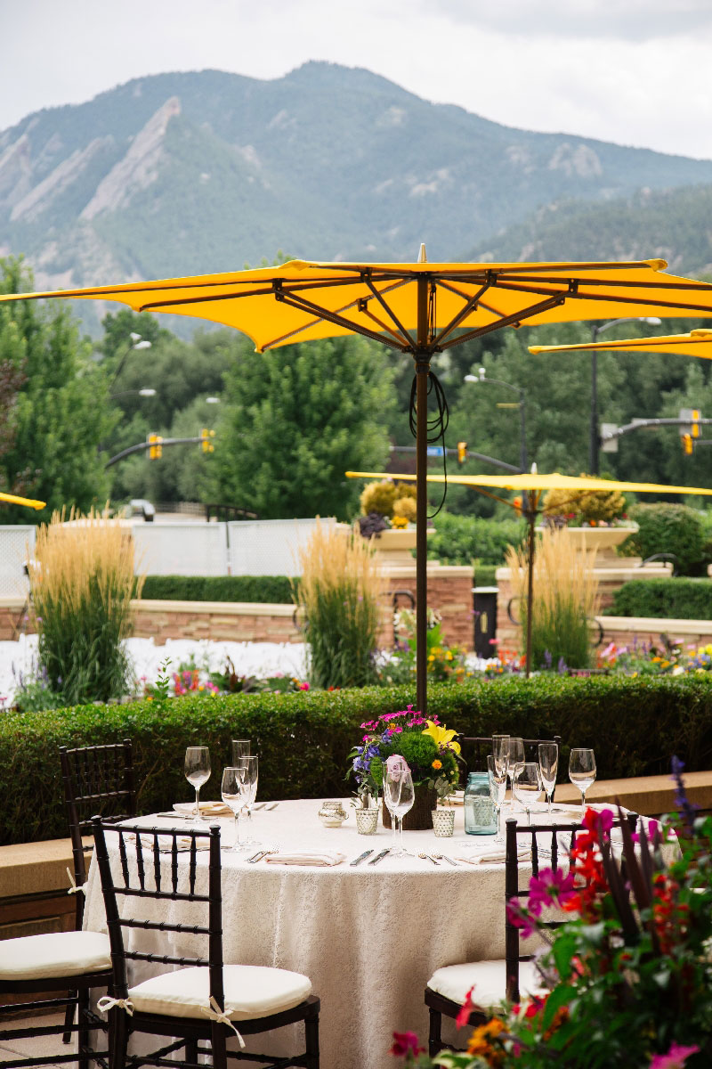 Dining with the mountain view of boulder CO