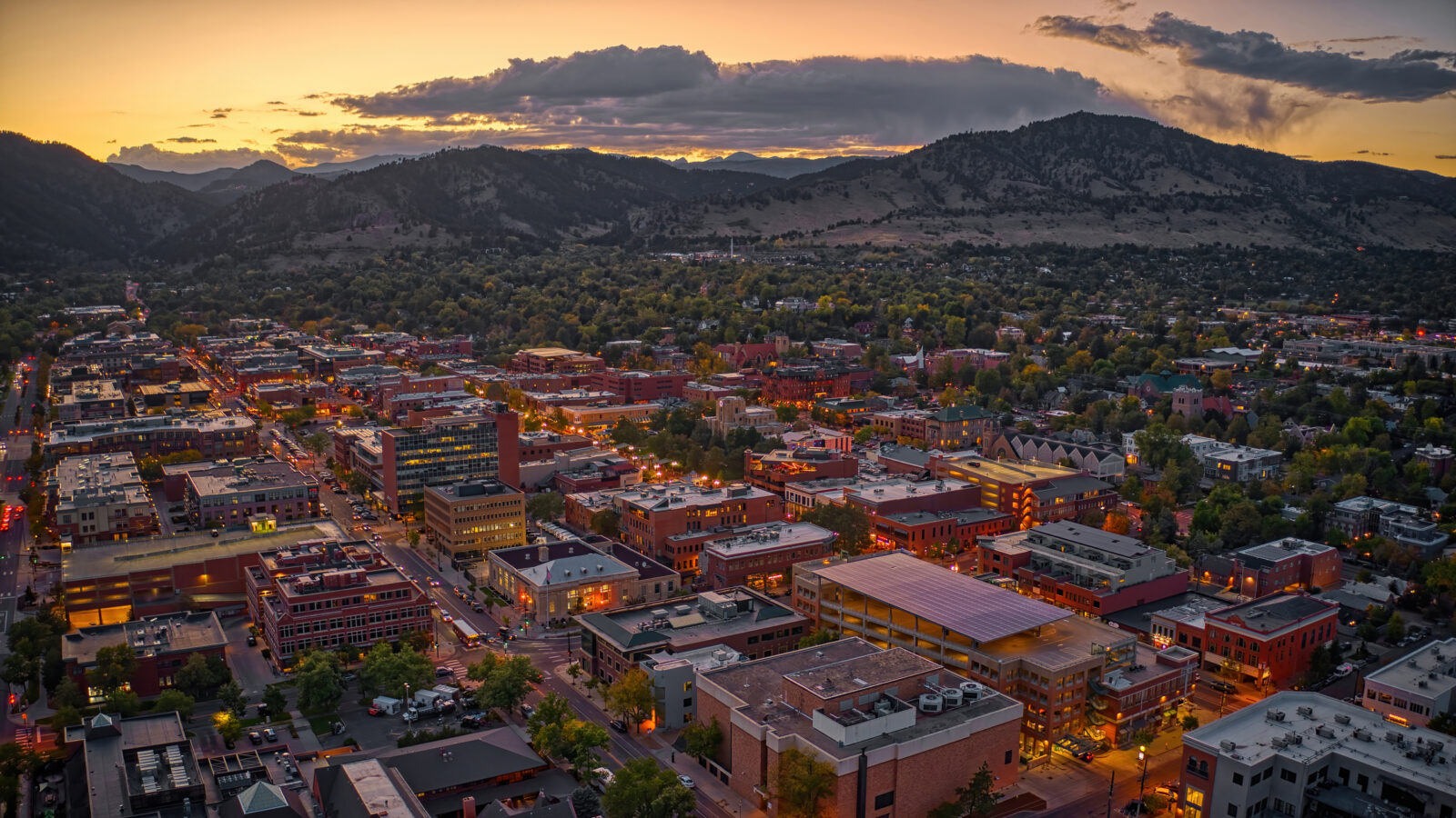 Aerial view of downtown boulder